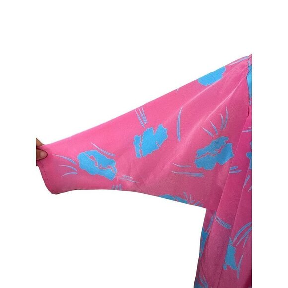 Secrets Vintage Womens Midi Shift Dress Size Large Pink Blue V-Neck Pullover - Picture 6 of 13